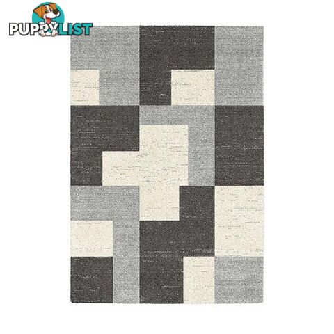 Polypropylene Harlem Charcoal Grey Cream Rug 160 X 230 Cm - Unbranded - 787976629823