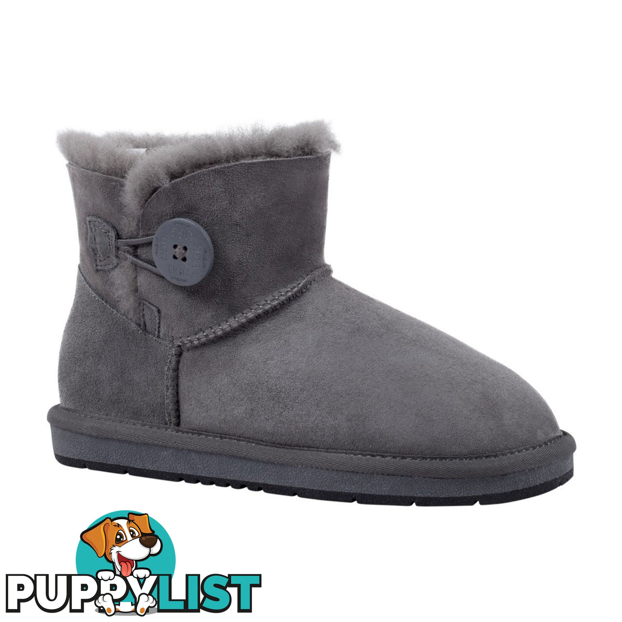 UGGS Mini Button Sheepskin Clove 5883 Unisex Grey - UGG - 822427509511