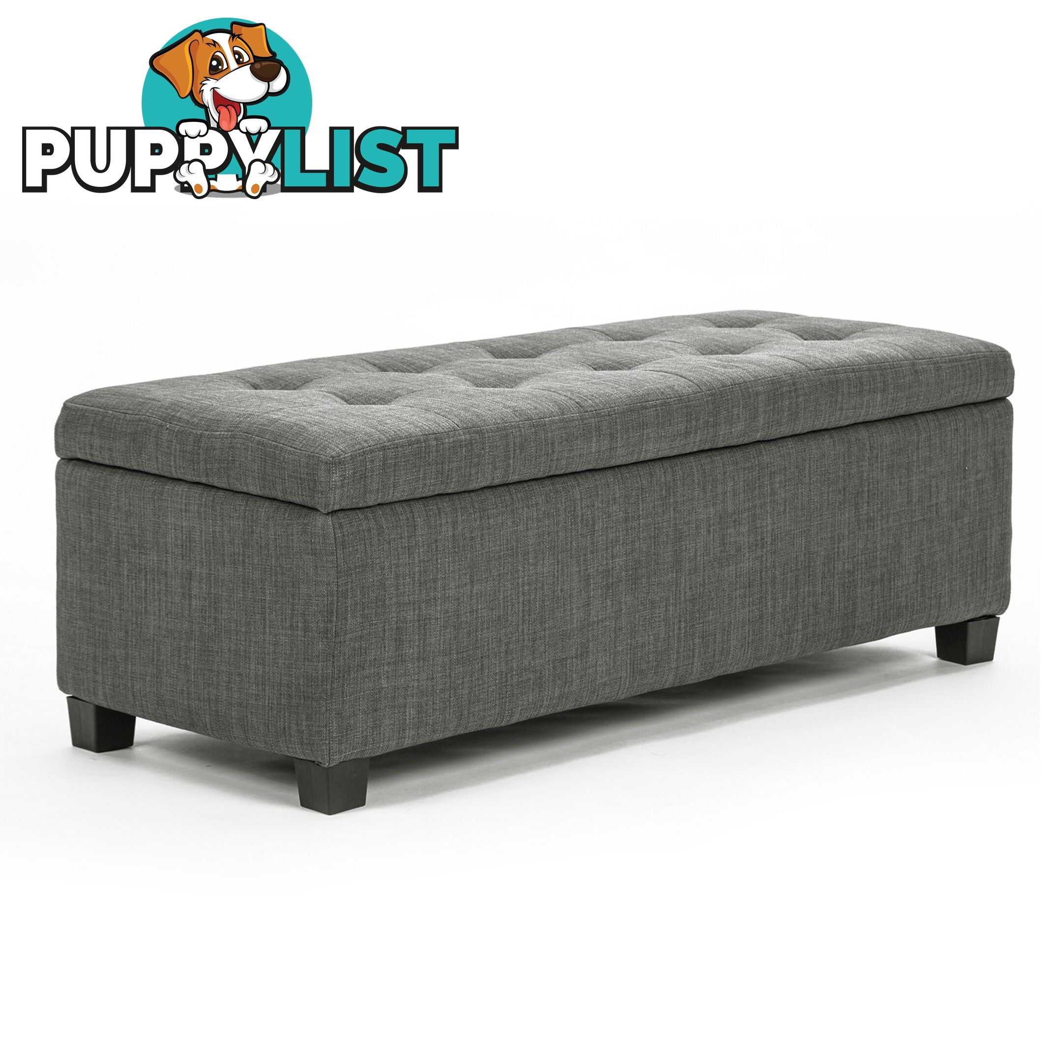 Storage Ottoman Fabric Dark Grey - Ottoman - 7427005892523