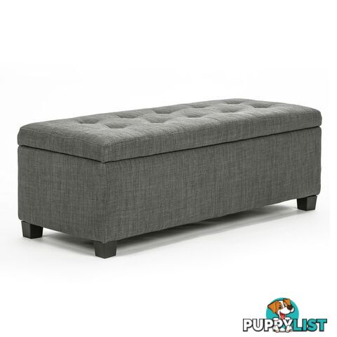 Storage Ottoman Fabric Dark Grey - Ottoman - 7427005892523