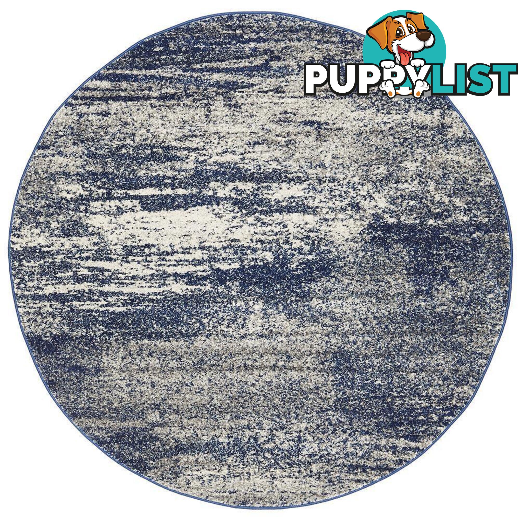 Mirage Round Casandra Dunescape Blue Grey Rug - Unbranded - 9375321837491