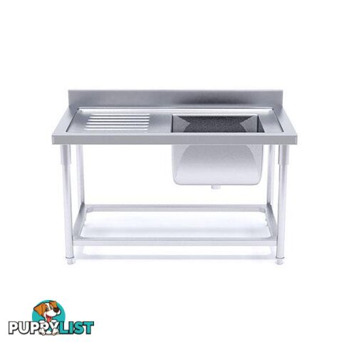 Soga 160X70X85 Stainless Steel Work Bench Sink Restaurant Food Prep - Soga - 9476062101091