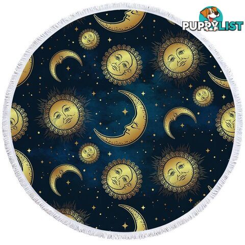 Moon and Sun in Space Beach Towel - Towel - 7427046308090