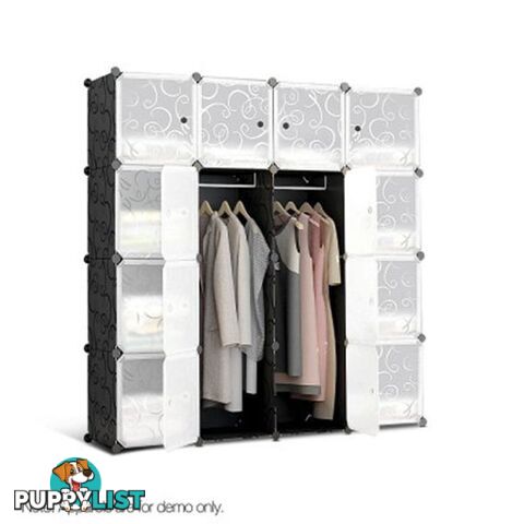 16 Stackable Cube Storage Cabinet - Black/White - Unbranded - 4344744410166