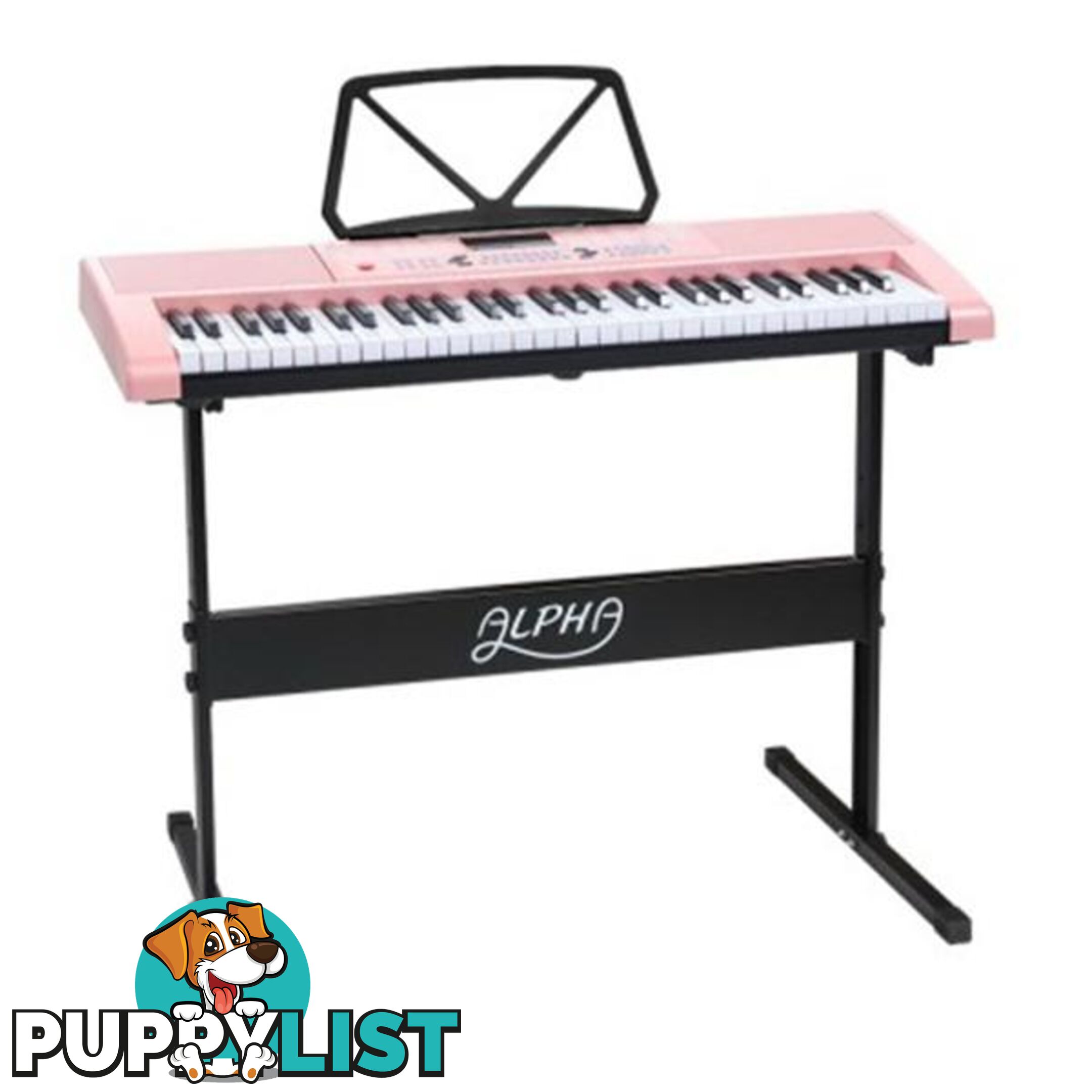 61 Key Lighted Electronic Piano Keyboard Led Electric Music Stand - Alpha - 9350062198087