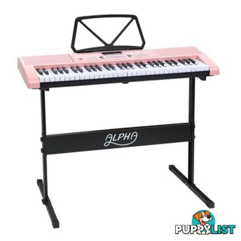 61 Key Lighted Electronic Piano Keyboard Led Electric Music Stand - Alpha - 9350062198087