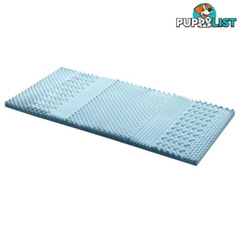 Cool Gel Memory Foam Mattress Topper Bamboo Cover 5Cm 7Zone - Giselle Beddings - 9350062166567