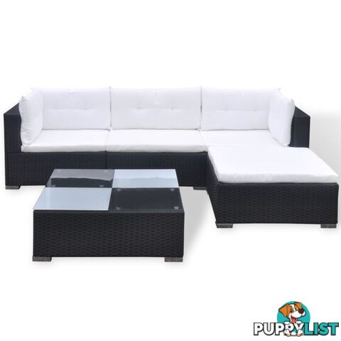 Poly Rattan Garden Sofa Set (14 Pcs) - Black - Unbranded - 4326500416698