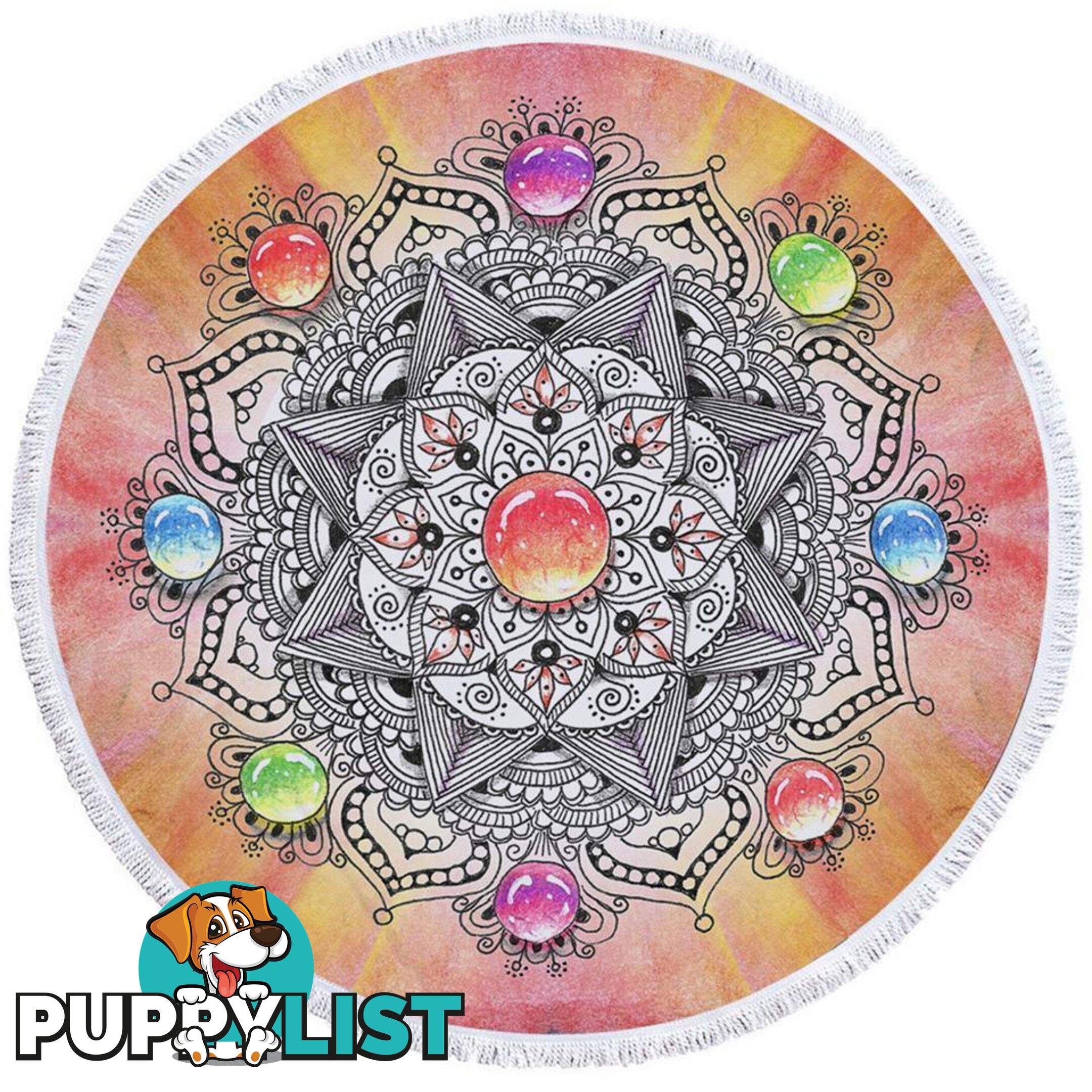 Colorful Pastel Mandala Beach Towel - Towel - 7427046314121