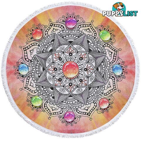 Colorful Pastel Mandala Beach Towel - Towel - 7427046314121