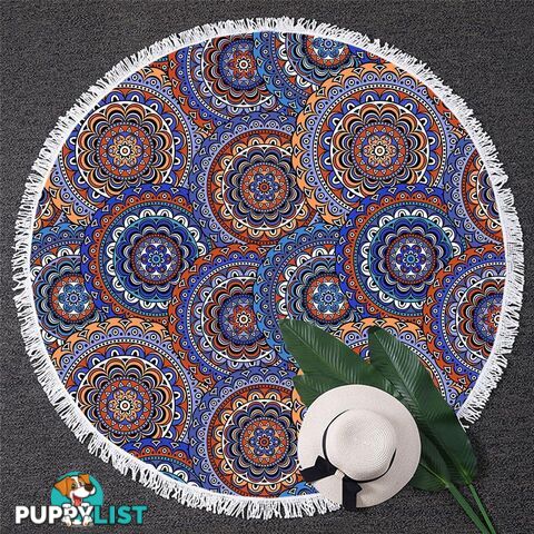 Mandala Circles Beach Towel - Towel - 7427046333559