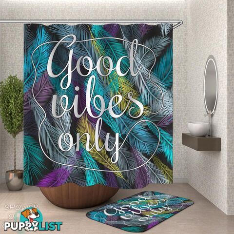 Good Vibes Only Feathers - Curtain - 7427046294560