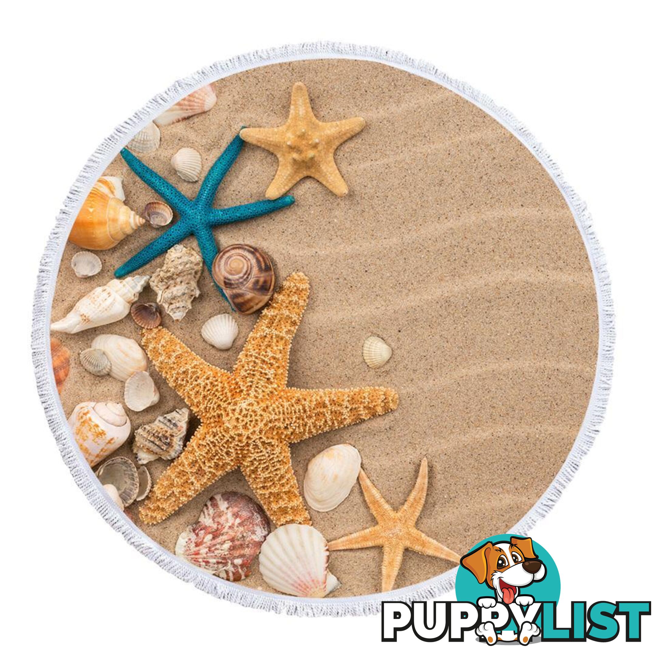 Starfish and Seashells Beach Towel - Towel - 7427046344036