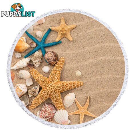 Starfish and Seashells Beach Towel - Towel - 7427046344036