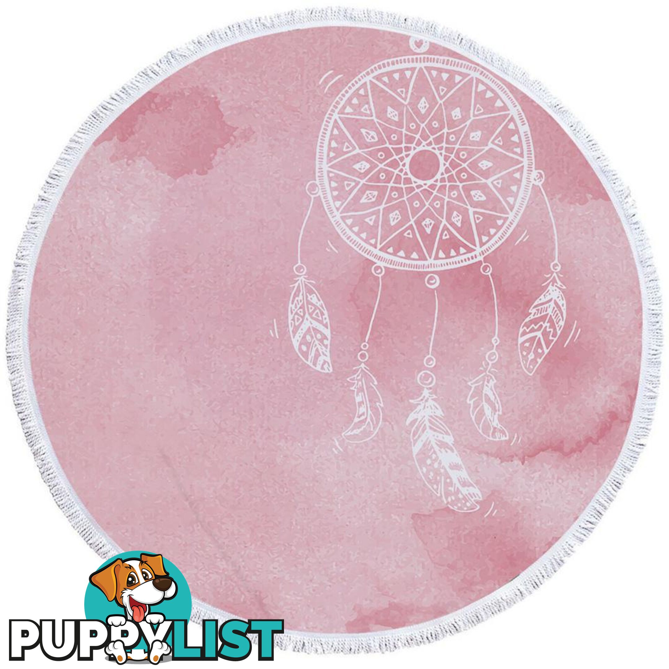 Pinkish Background Mandala Beach Towel - Towel - 7427046312042