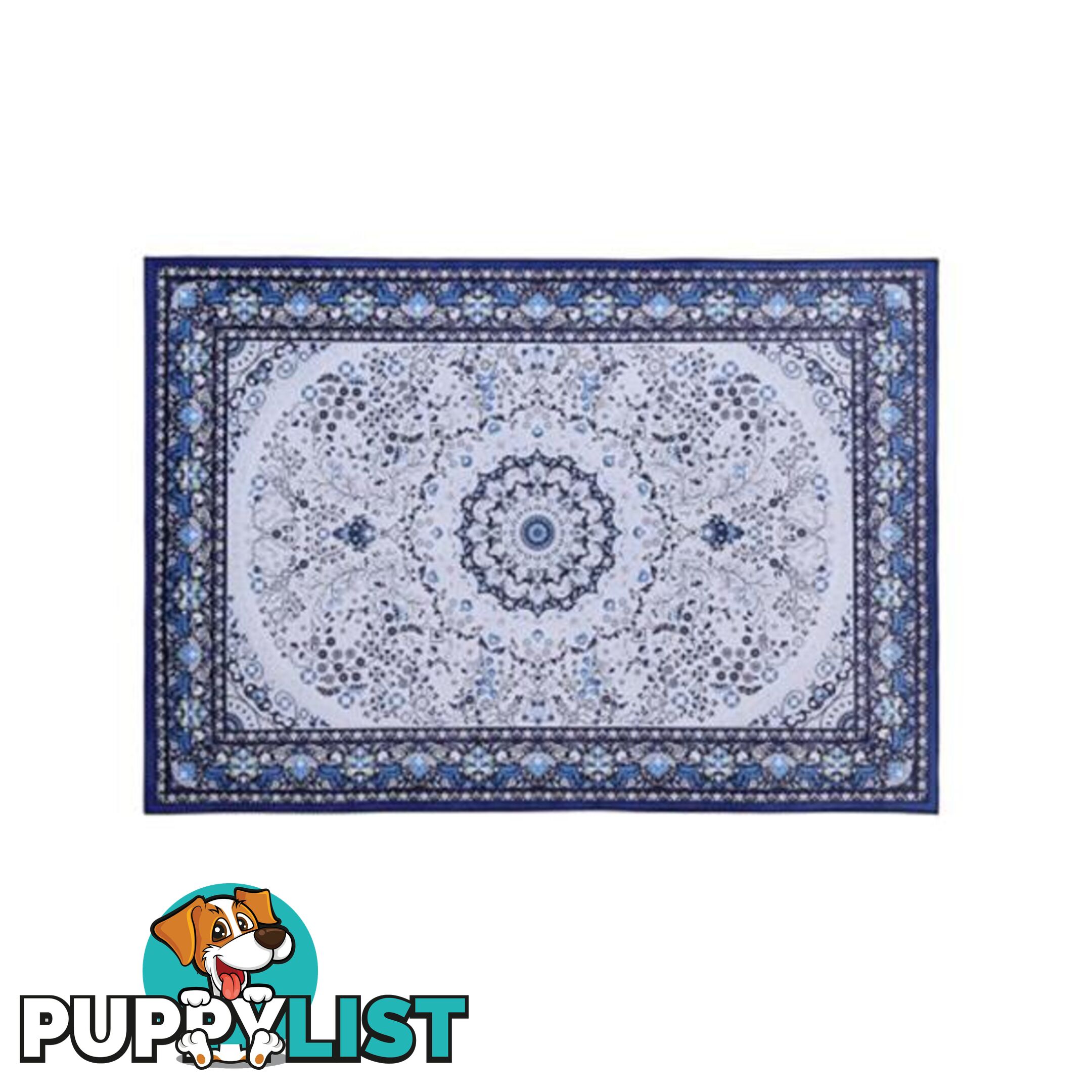 Short Pile Floor Rug Gaspar Blue - Artiss - 9355720037401