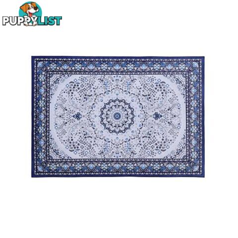 Short Pile Floor Rug Gaspar Blue - Artiss - 9355720037401