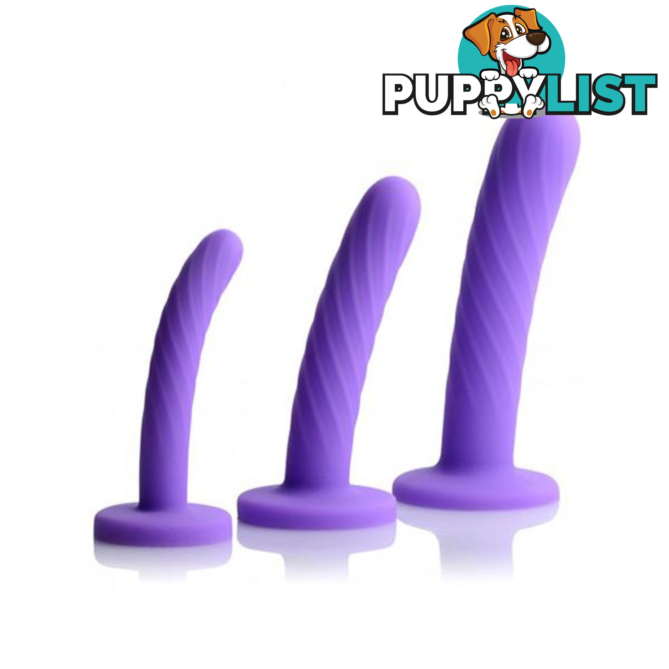 Tri Play 3 Piece Silicone Dildo Set - Strap U - 848518024664