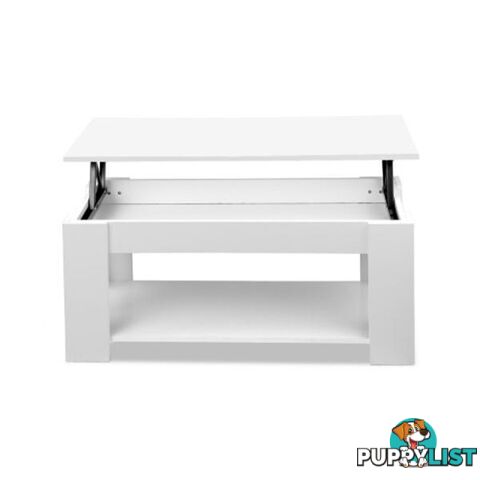 Lift Up Top Mechanical Coffee Table - White - Artiss - 9350062144978