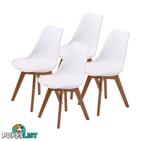 Dining Chairs Eames PU Padded (Set Of 4) - White - Unbranded - 9352338000728