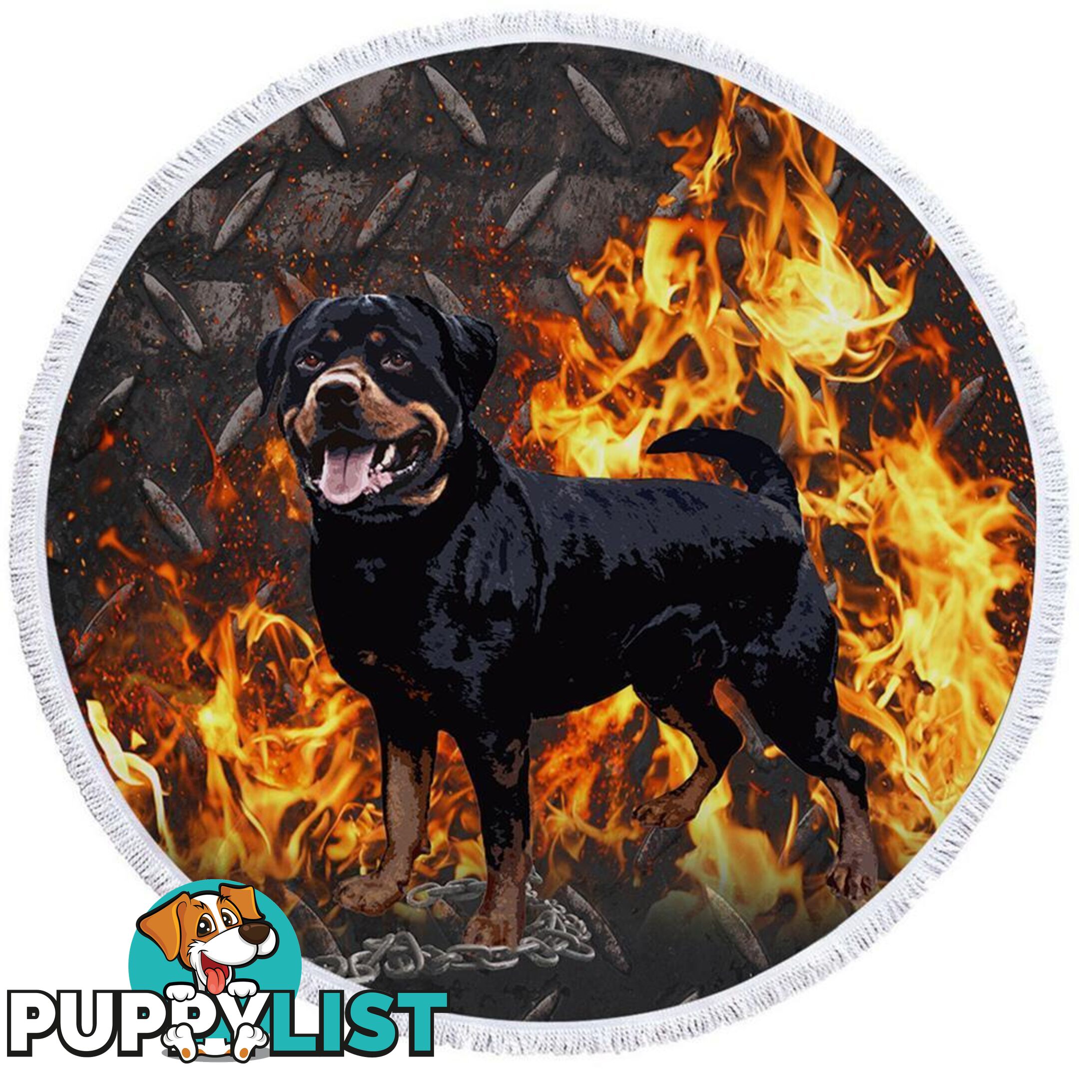 Tough Rottweiler Dog Beach Towel - Towel - 7427046313872