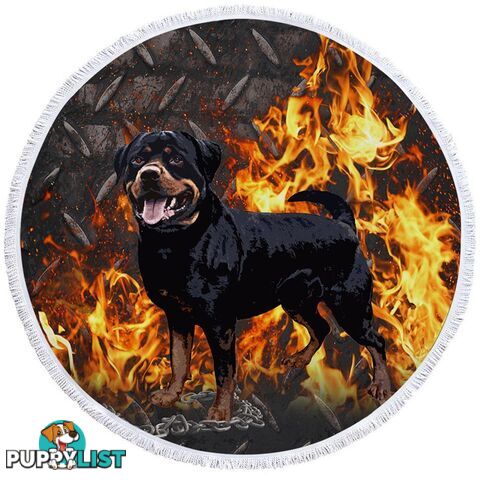 Tough Rottweiler Dog Beach Towel - Towel - 7427046313872