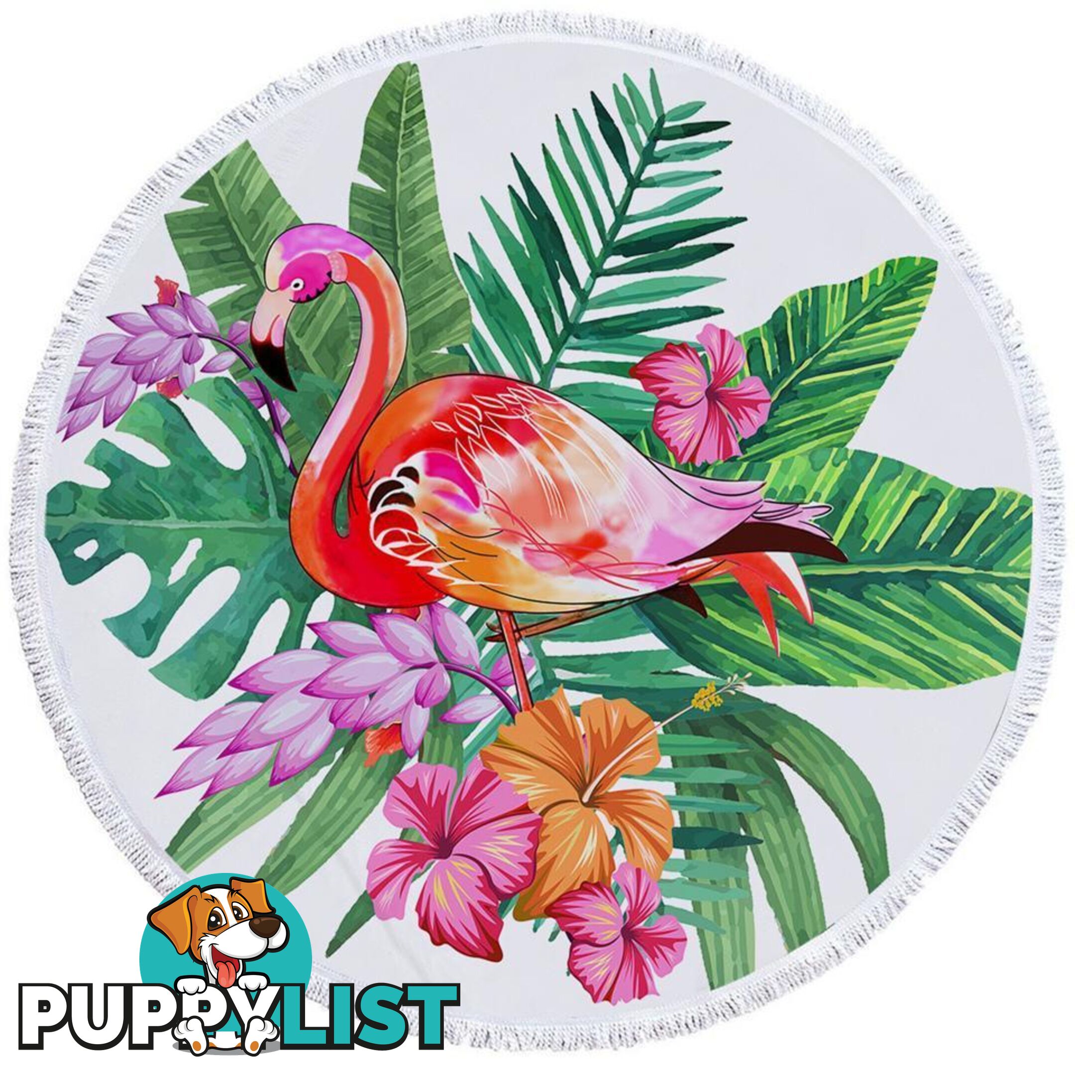 Colorful Tropical Flamingo Beach Towel - Towel - 7427046327770