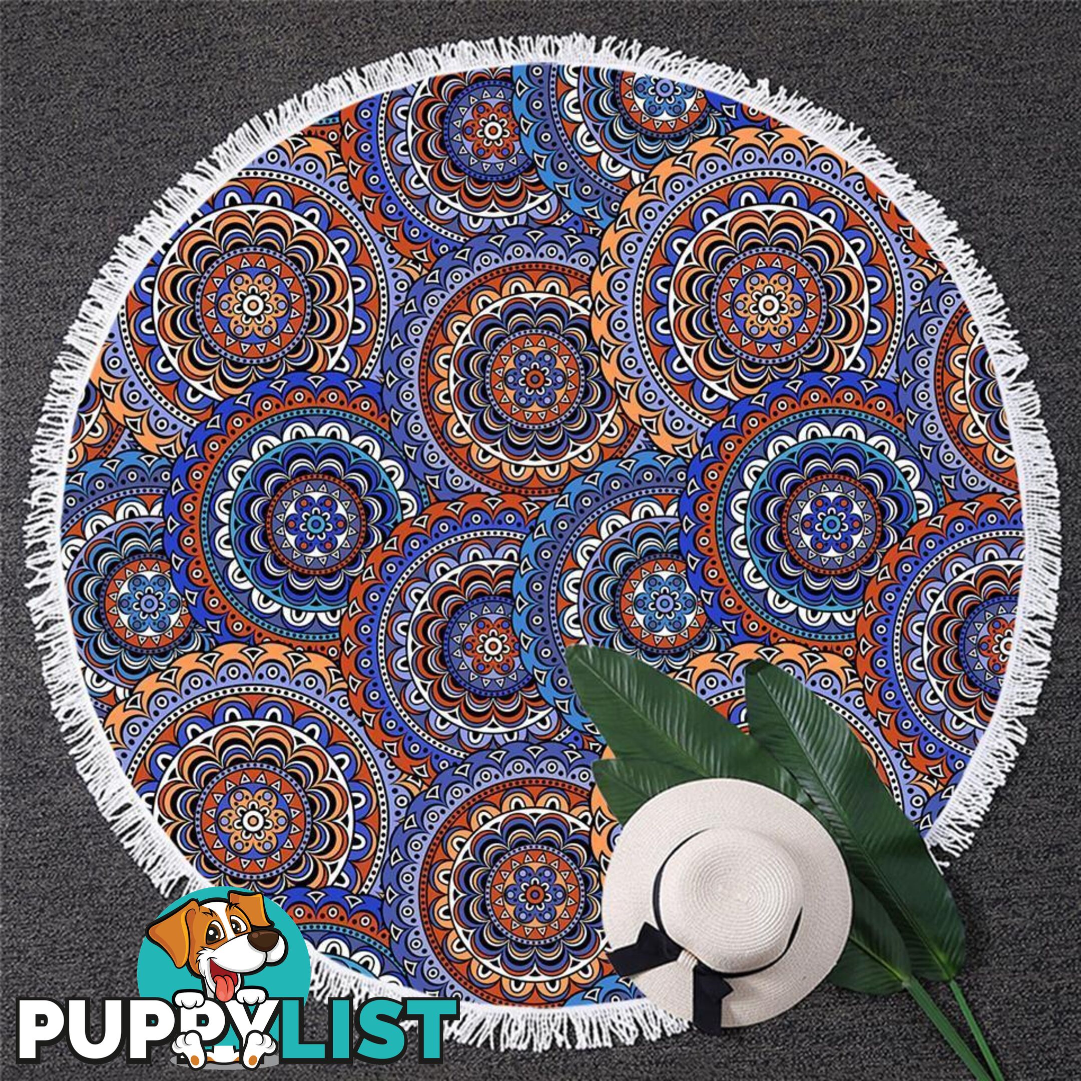 Mandala Circles Beach Towel - Towel - 7427046333573