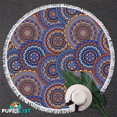 Mandala Circles Beach Towel - Towel - 7427046333573