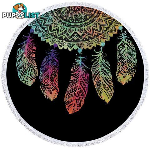 Half Oriental Dream Catcher Beach Towel - Towel - 7427046311816