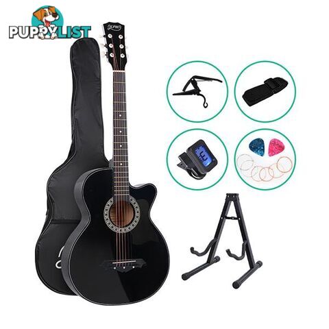 Alpha 38 Inch Wooden Acoustic Guitar With Accessories Set - Alpha - 7427046184199