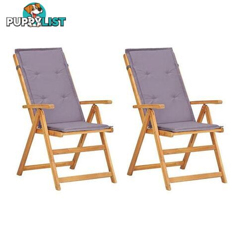 Reclining Garden Chairs 2 Pcs Brown Solid Acacia Wood - Unbranded - 8719883723051