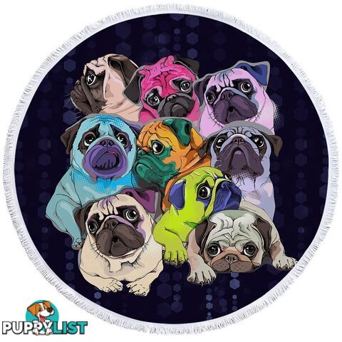 Adorable Pugs Beach Towel - Towel - 7427046310079