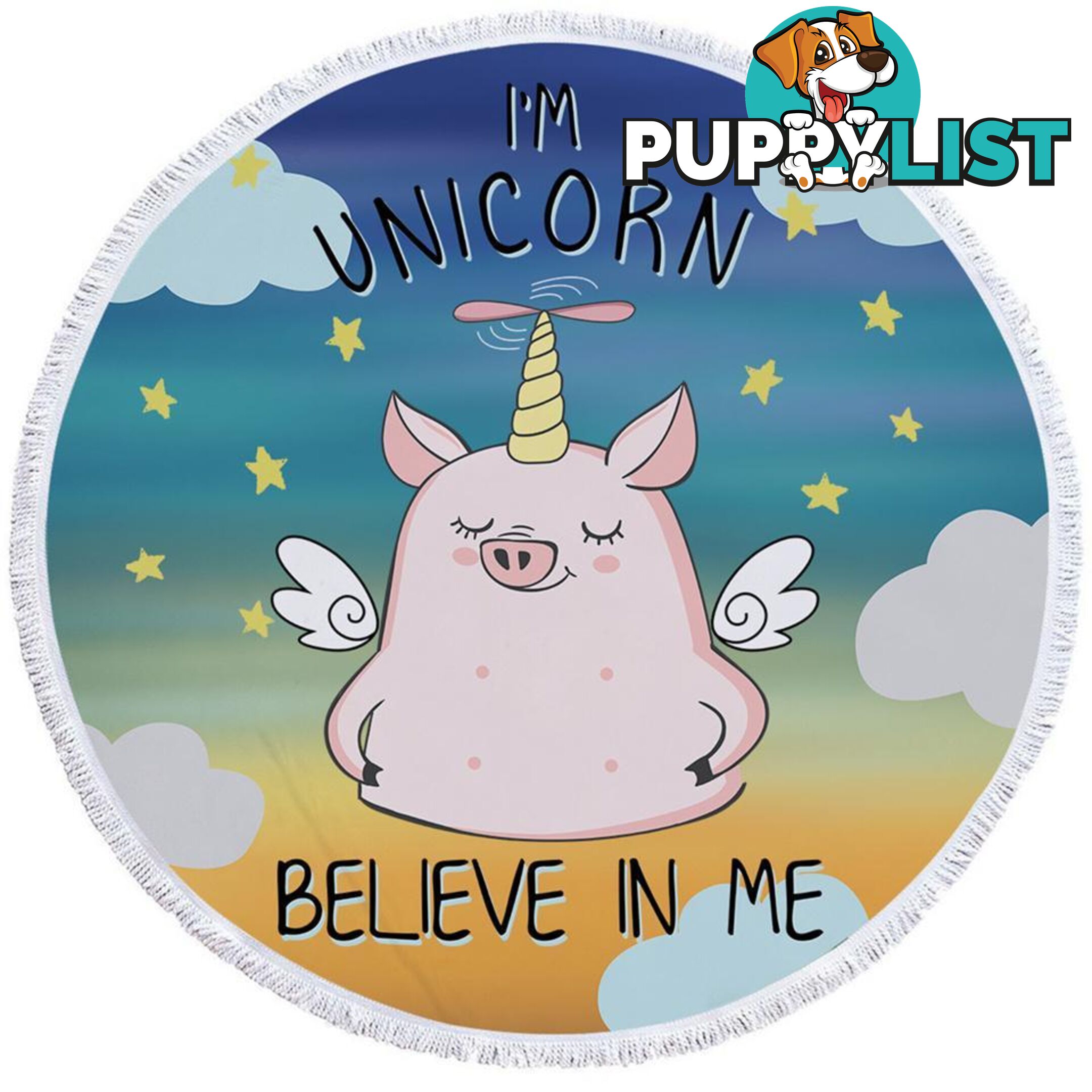 Cute Unicorn Piggy Beach Towel - Towel - 7427046304924