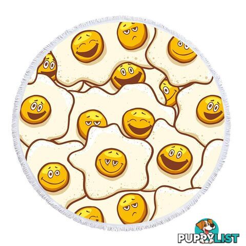 Funny Emoji Eggs Beach Towel - Towel - 7427046330664