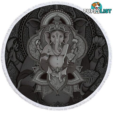 Grey Ganesh Beach Towel - Towel - 7427046325097