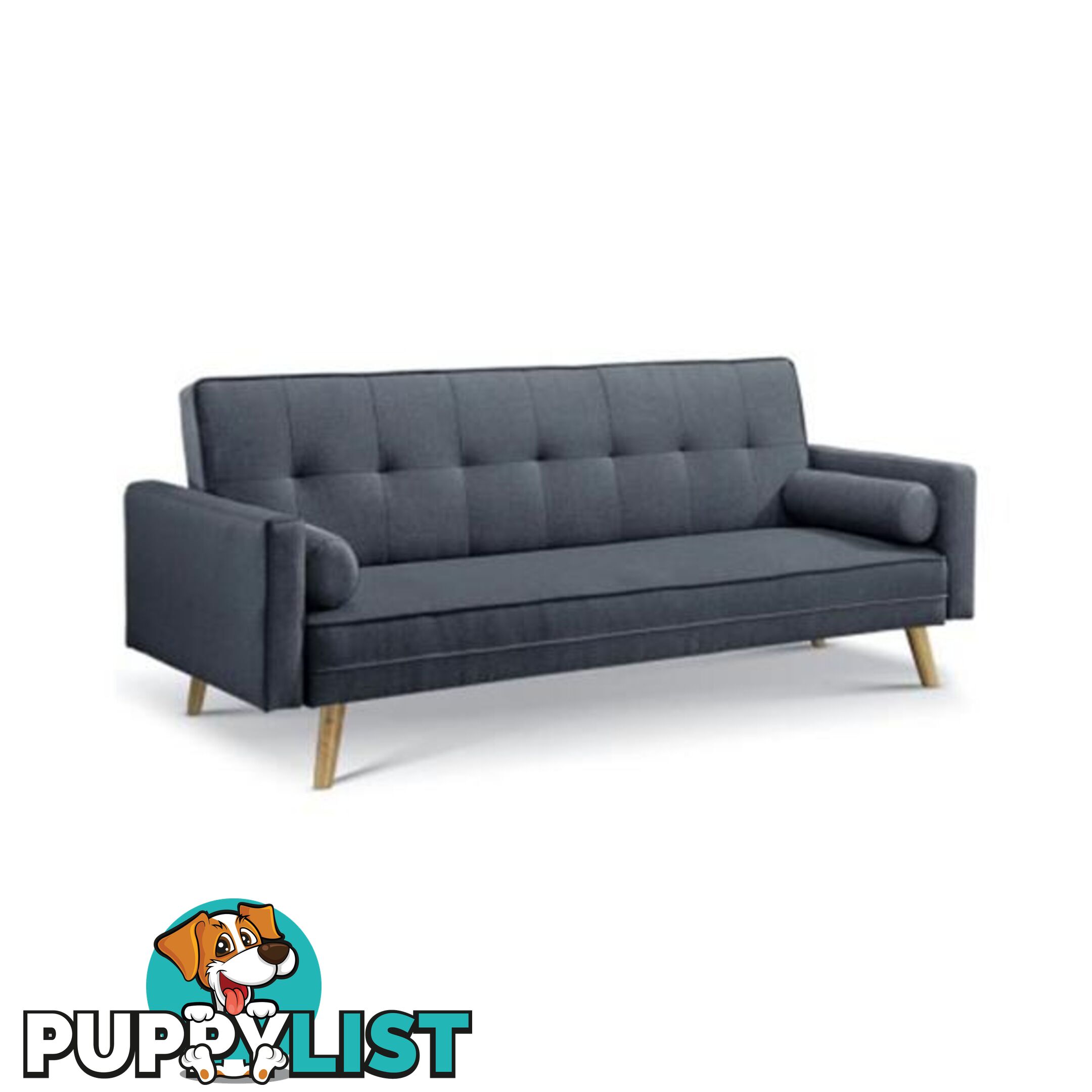 Artiss 3 Seater Fabric Sofa Bed Charcoal - Artiss - 7427046191630