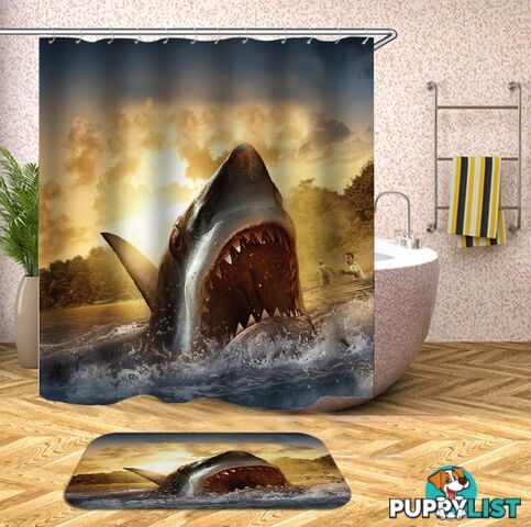 Horrifying Shark Shower Curtain - Curtain - 7427046015707