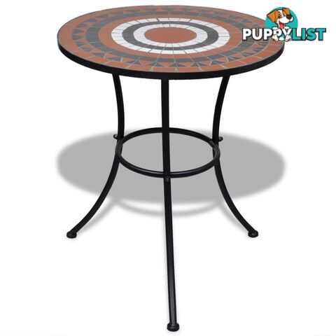 Mosaic Table 60 Cm - Terracotta / White - Unbranded - 4326500415936