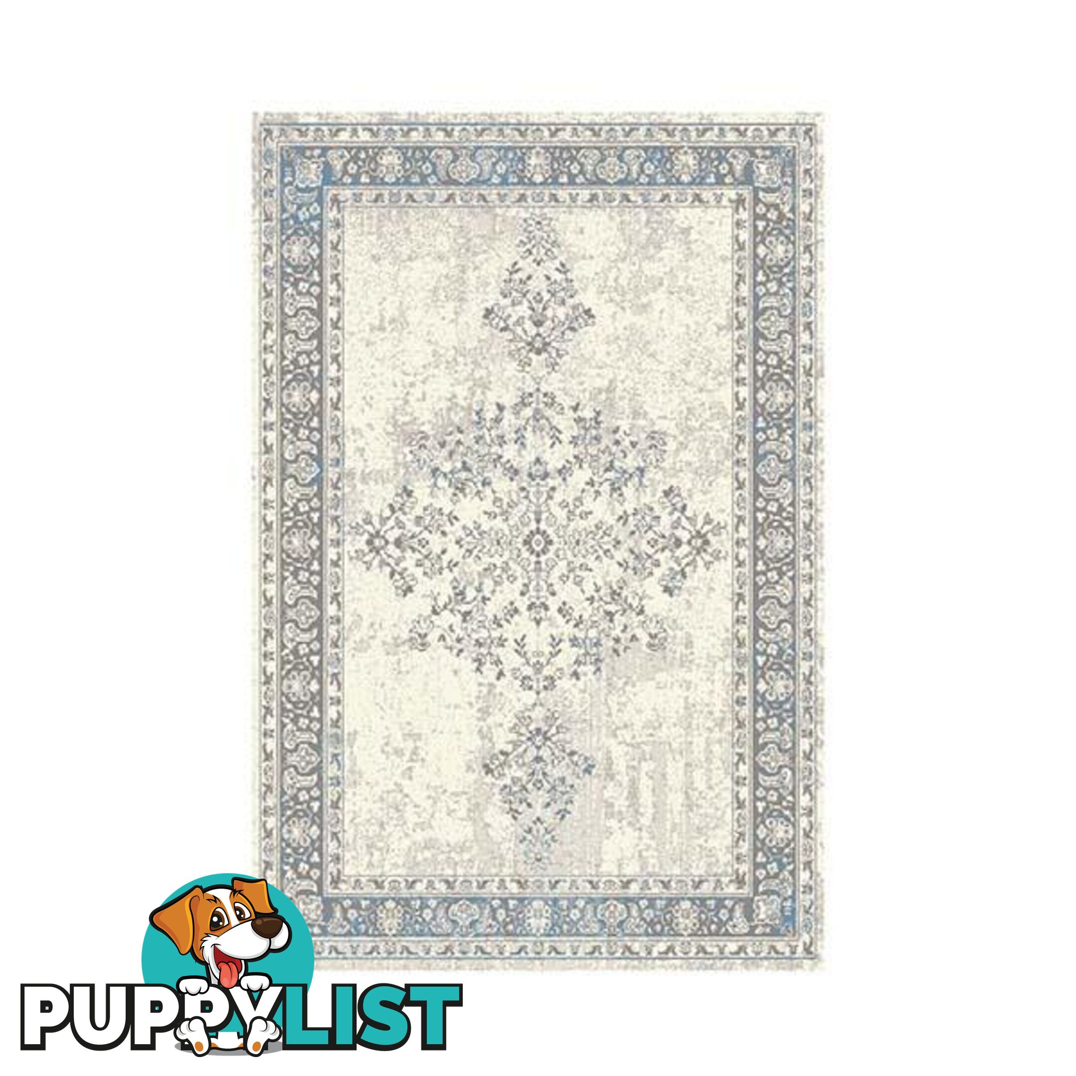 Traditional Focus Cream Blue Rug - Unbranded - 7427046197342