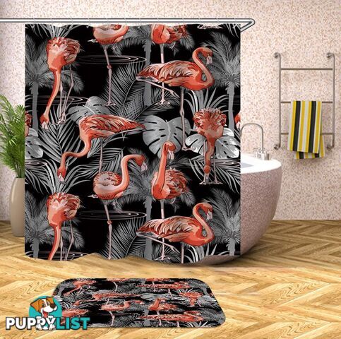 Flamingos In The Dark Shower Curtain - Curtain - 7427046087841