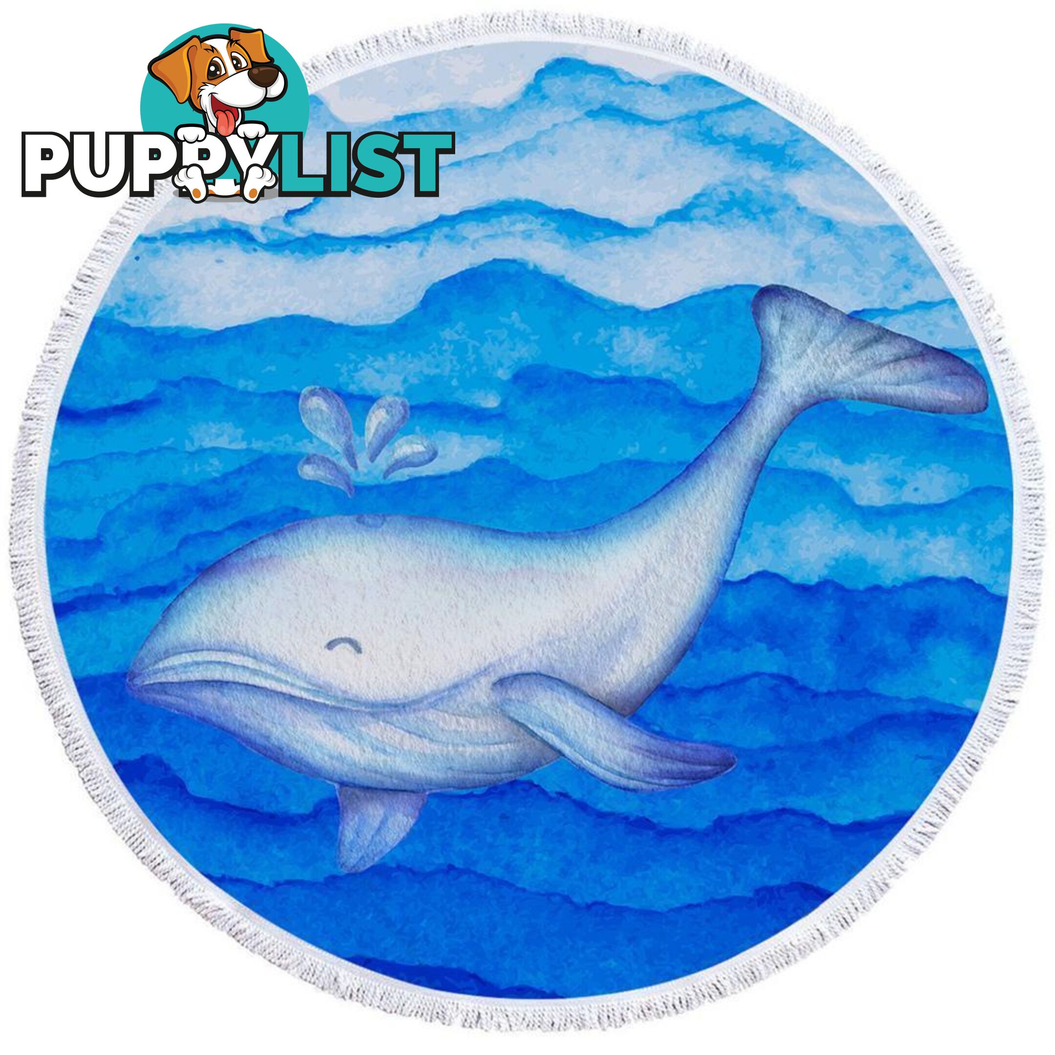 Blue Cute Whale Beach Towel - Towel - 7427046316019