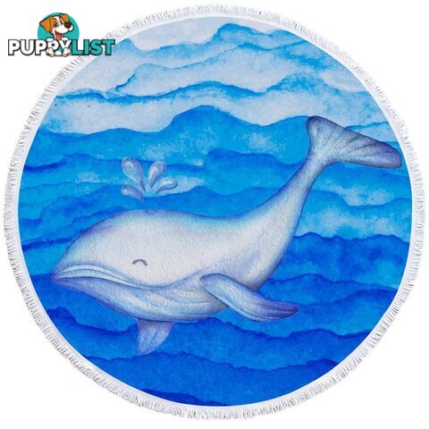 Blue Cute Whale Beach Towel - Towel - 7427046316019