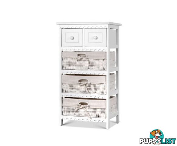 3 Basket Storage Drawers White - Artiss - 9350062156520