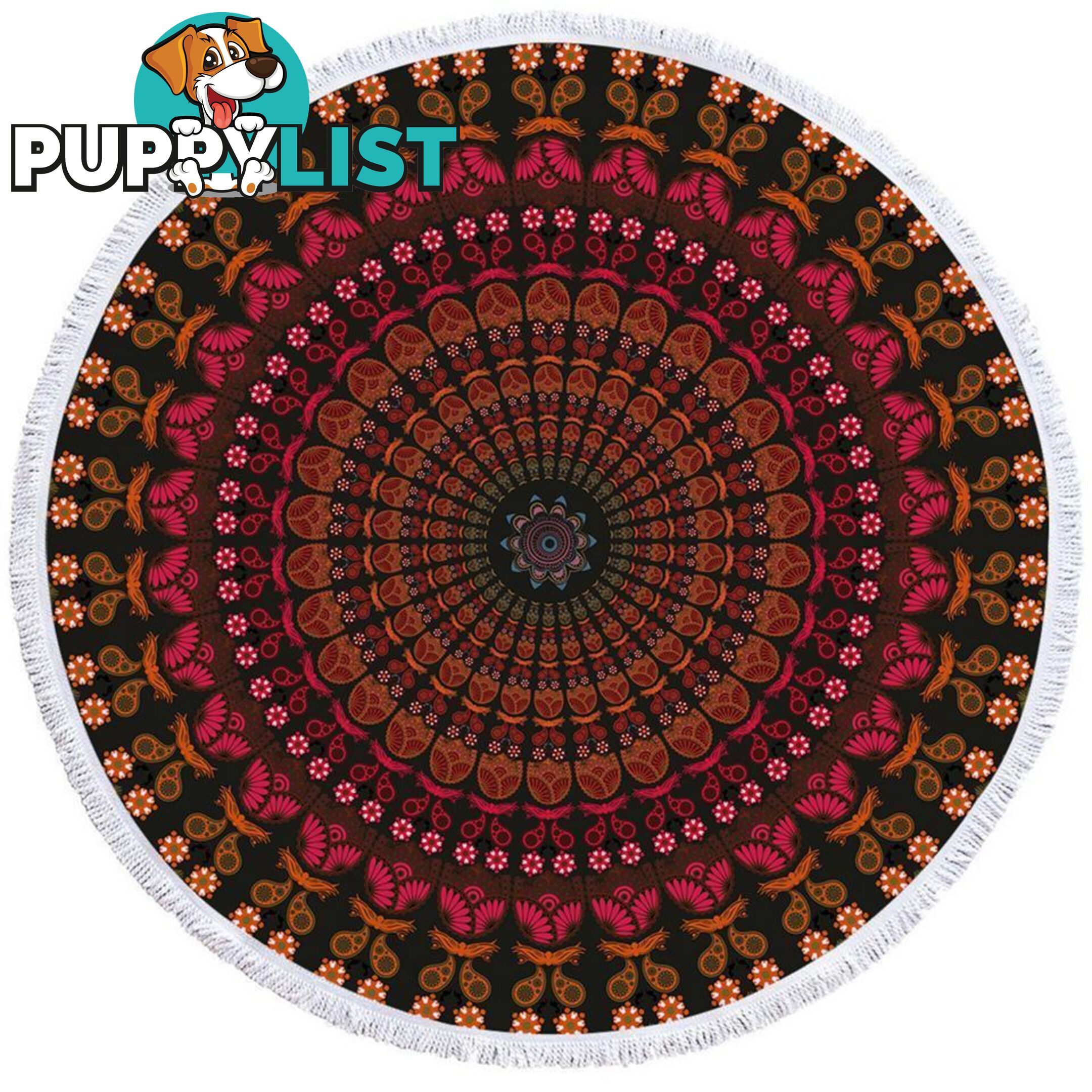 Reddish Mandala Beach Towel - Towel - 7427046317825