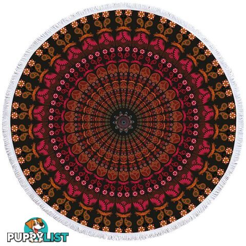 Reddish Mandala Beach Towel - Towel - 7427046317825