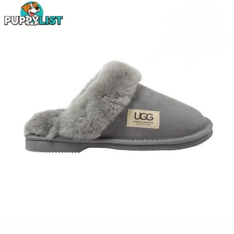 UGG Merino Sheepskin Fur Trim Scuff Memory Foam Grey - UGG - 822427523906