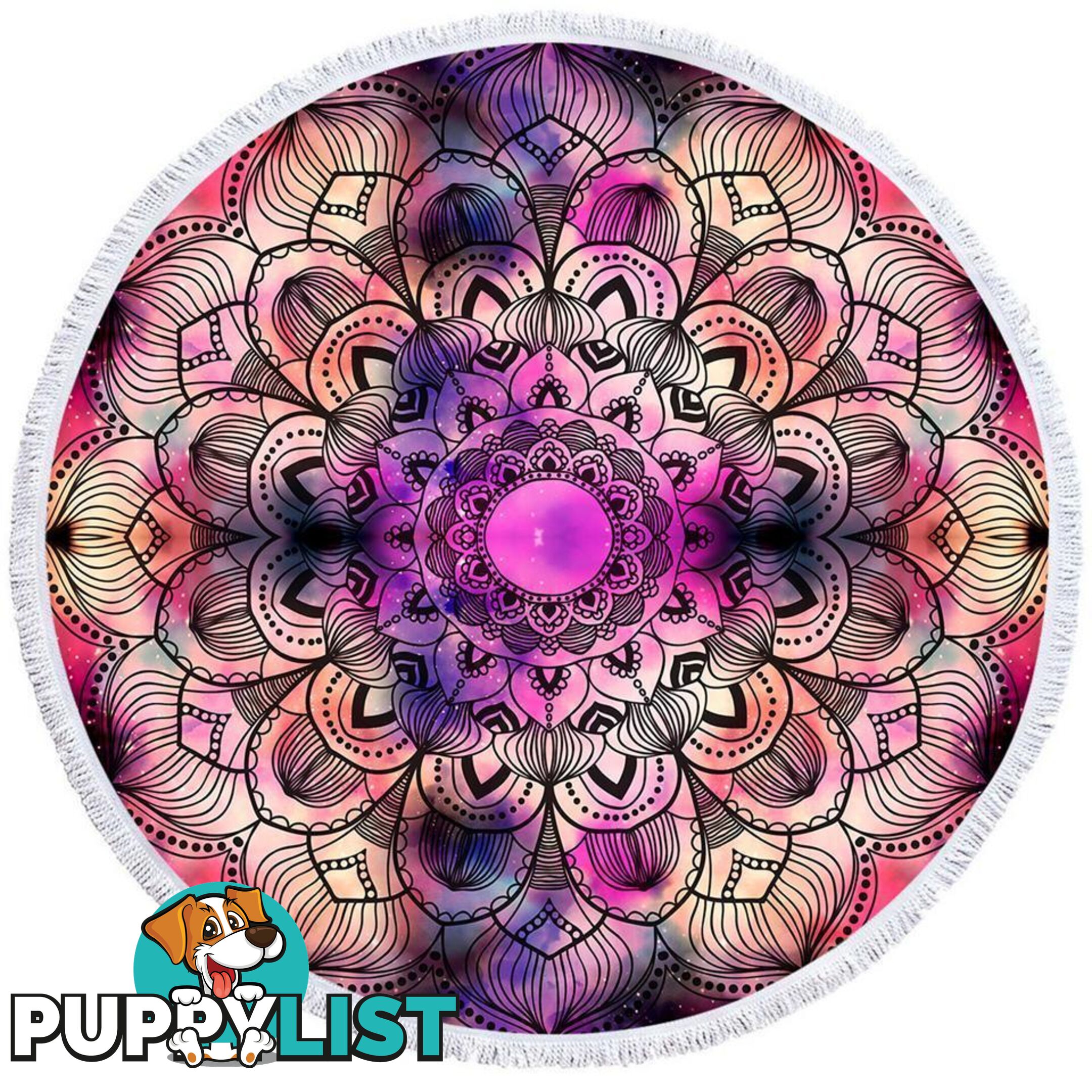 Purple Space Mandala Beach Towel - Towel - 7427046315463