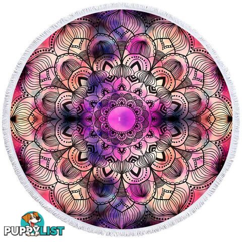 Purple Space Mandala Beach Towel - Towel - 7427046315463