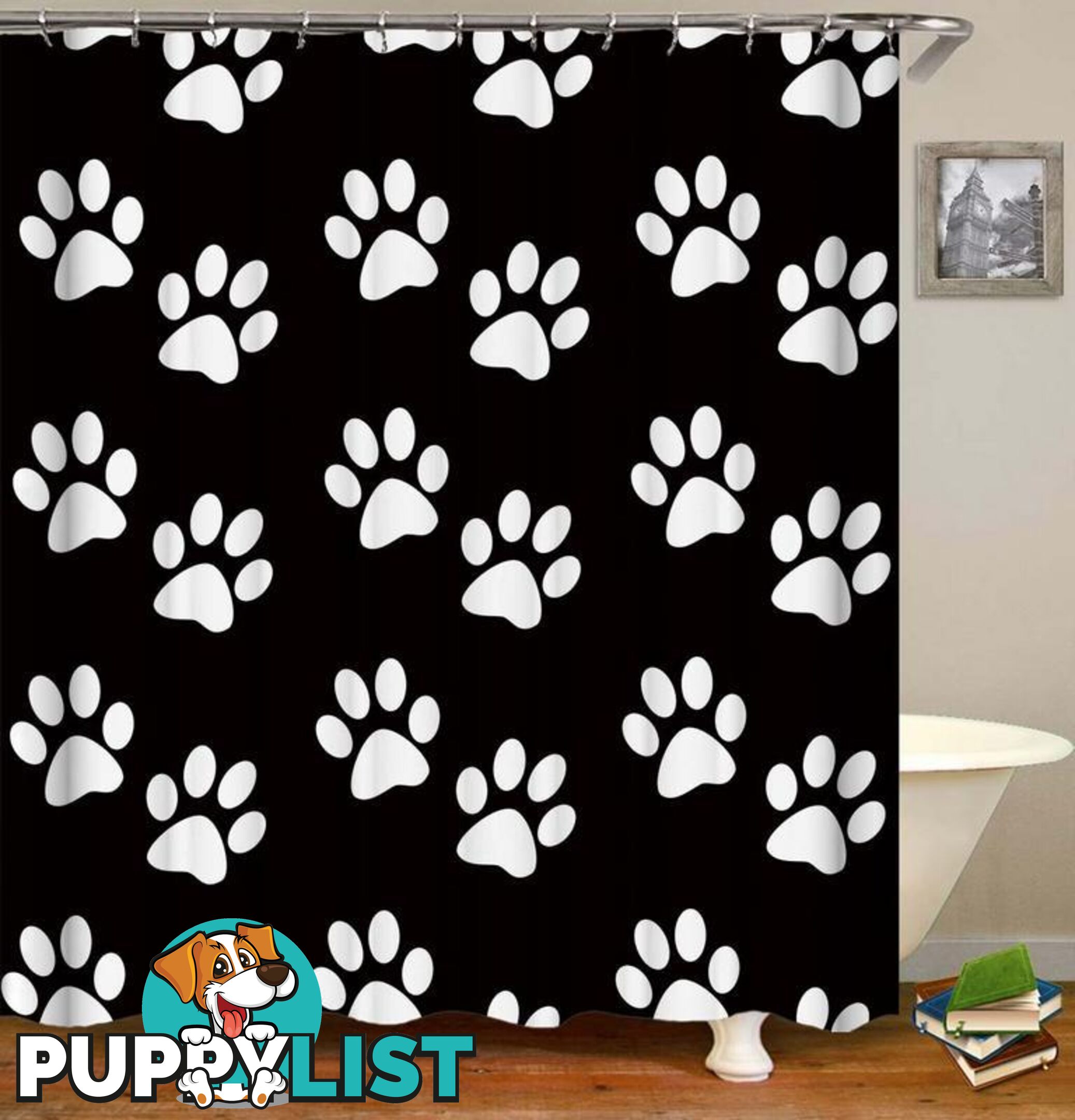 White Dogsâ Paws Shower Curtain - Curtain - 7427046133678